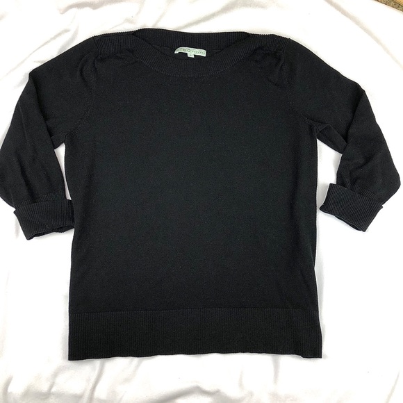 Black Boat Neck Sweater, Size petite Large - Picture 1 of 1